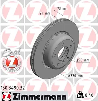 Zimmermann Two Piece Front Disc Brake Rotor - 34116794427